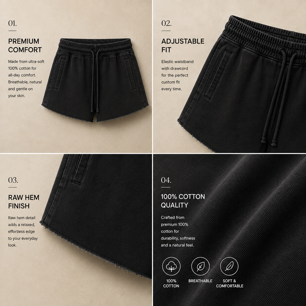 Raw Hem Mini Shorts