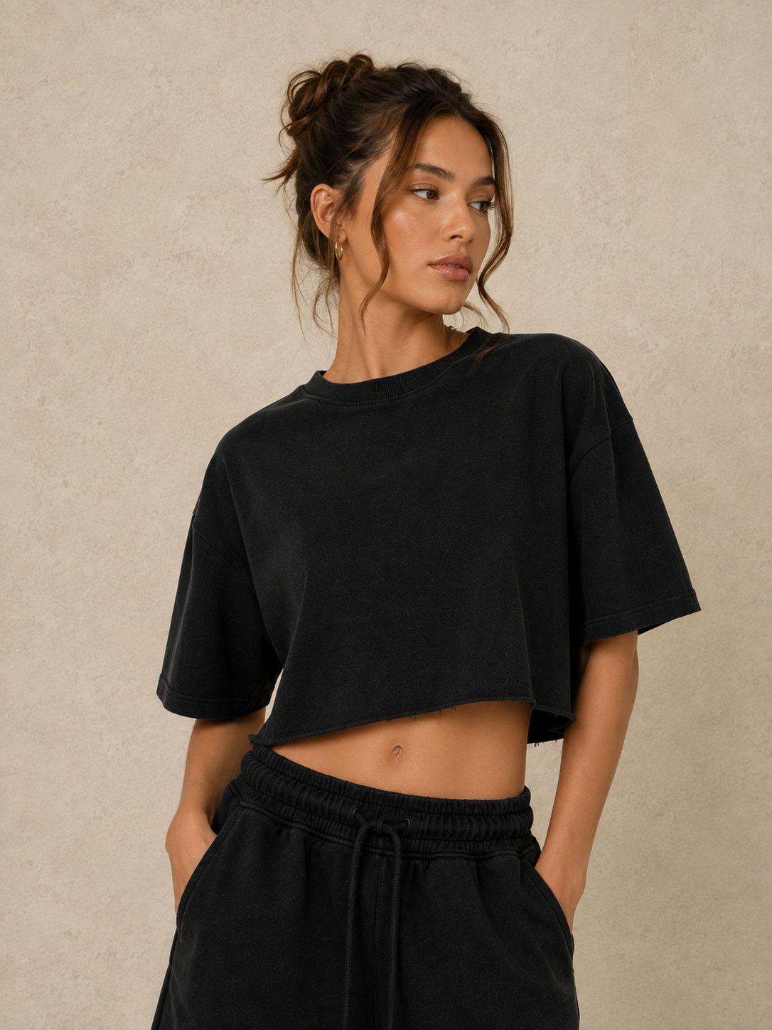 Raw Hem Crop Tee