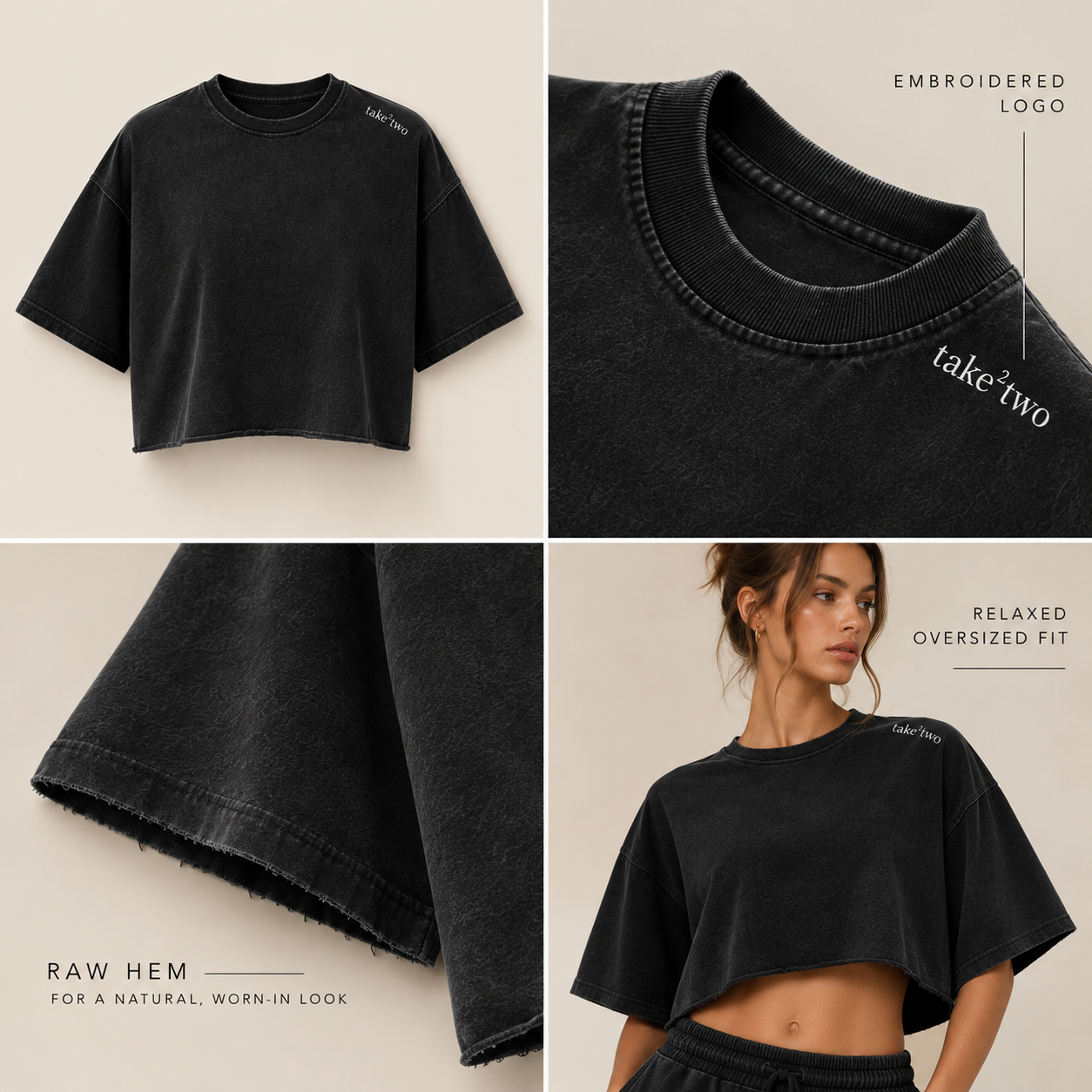 Raw Hem Crop Tee
